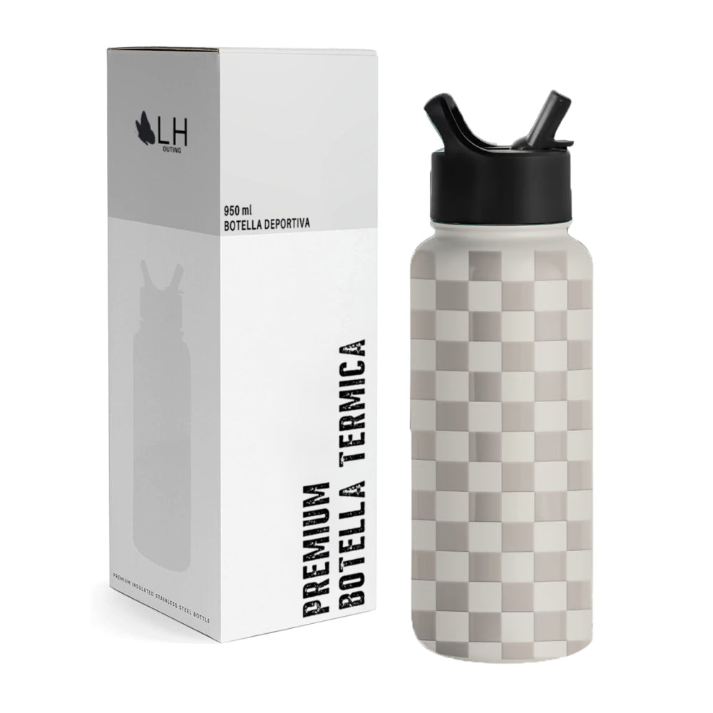 Botella Térmica Deportiva 950ml Gris. La mejor del mercado